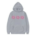 thumbnail image 5 of Girls Hoodies Size 14-16 Floral Graphic Long Sleeve Soft Sweatshirt Kids Oversize Y2k Long Sleeve Shirt Clearance Clothes a-Grey, 12-13 Years, 5 of 5