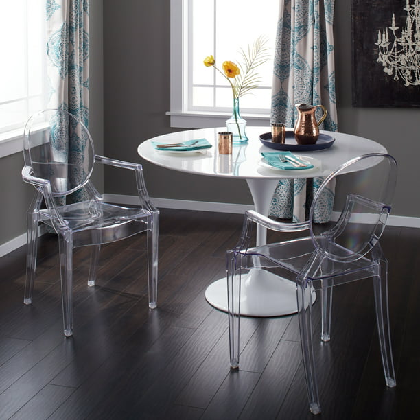 Corvus Irene Modern Clear Acrylic, Contemporary Acrylic Dining Room Chairs