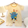 thumbnail image 2 of Kogui Baby Clothes Boy Newborn Baby Boy Girl Romper Ribbed Short Sleeve Romper Jumpsuit Infant Knitted Outfits Clothes 0 3 6 9 12 18 24 Months (Beige,0-3 Months), 2 of 4