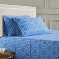 thumbnail image 3 of Superior Cotton Flannel Trellis Pillowcase Set, King, Light Blue, 3 of 8
