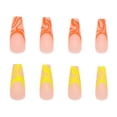 thumbnail image 4 of Apuakthei 24 uñas postizas mate con pegamento, uñas extra largas a presión, puntas de uñas de ataúd, uñas postizas extra largas para mujeres (remolino amarillo y naranja), 4 of 4