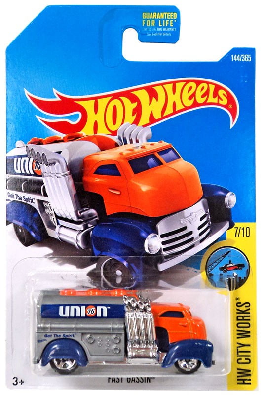 2012 Hot Wheels #138 HW City Works 8/10 FAST GASSIN Blue/White Variant w/Red 5Sp 