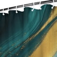thumbnail image 3 of Teal Gold Marble Pattern Shower Curtain 72"x72" ,Bathroom Decorative Shower Curtains Set with 12 Hooks,Modern Waterproof Washable Shower Curtain, 3 of 6