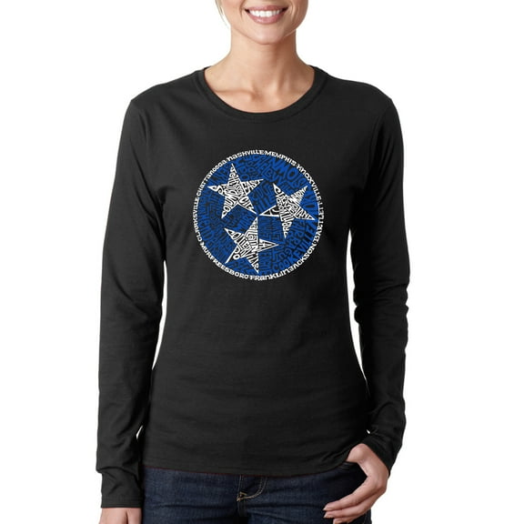 LA Pop Art Women's Word Art Long Sleeve T-Shirt - Tennessee Tristar