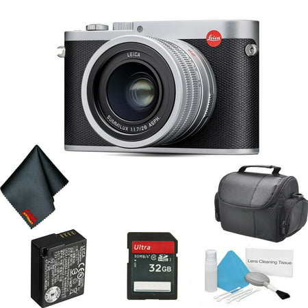 Leica Q 24.2 Megapixel Compact Digital Camera (Silver, Anodized, TYP 116) - Bundle with 32GB Memory Card + Carrying Case + (Best Leica Compact Camera)