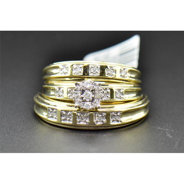 Jewelry For Less Diamond Trio Set His Hers Matching Engagement Ring