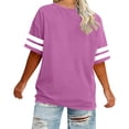 thumbnail image 5 of Wlynlyn Womens T Shirts Plus Size Crew Neck Color Block Summer Tops Casual Fashion Short Sleeve Loose Fitted Tees, 5 of 6