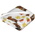 Bixox Fleece Blanket Colorful maple leaf owl Pattern Super Soft Double