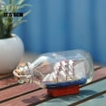 thumbnail image 2 of Glass Sail Boat Ship in a Bottle Sculpture,18X10X8cm,White, 2 of 6