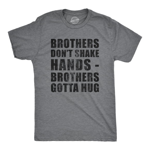 T-shirt pour Hommes Brothers Ne Serre Pas les Mains Brothers Gotta Hug T-Shirt Drôle Frères et Sœurs pour Gars (Gris Chiné Foncé - Brothers) - m