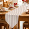 thumbnail image 2 of Pink Lines Table Runner Linen Burlap Table Runner 70 Inches Long Modern Vertical Striped Farmhouse Vintage Dresser Scarves for Kitchen Island Coffee Dining Room Party Holiday Decoration 13"x70", 2 of 8