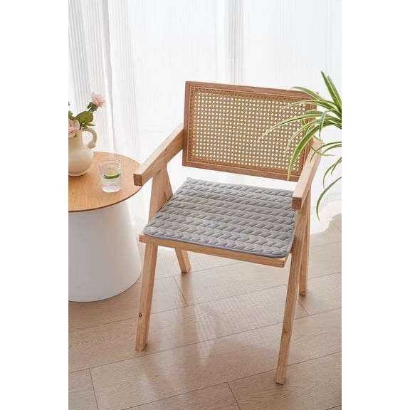 Pklyzj Chair Seat Cushion - 16x16in Memory Foam Square Thin Non-Slip Pads for Kitchen, Dining, Office Chairs and Car Seats - Comfort and Back Pain Relief