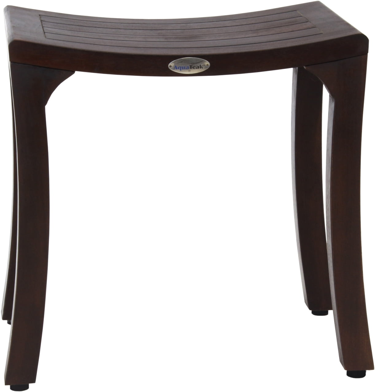 18" Mocha Teak Wood Shower Bench with Storage Shelf