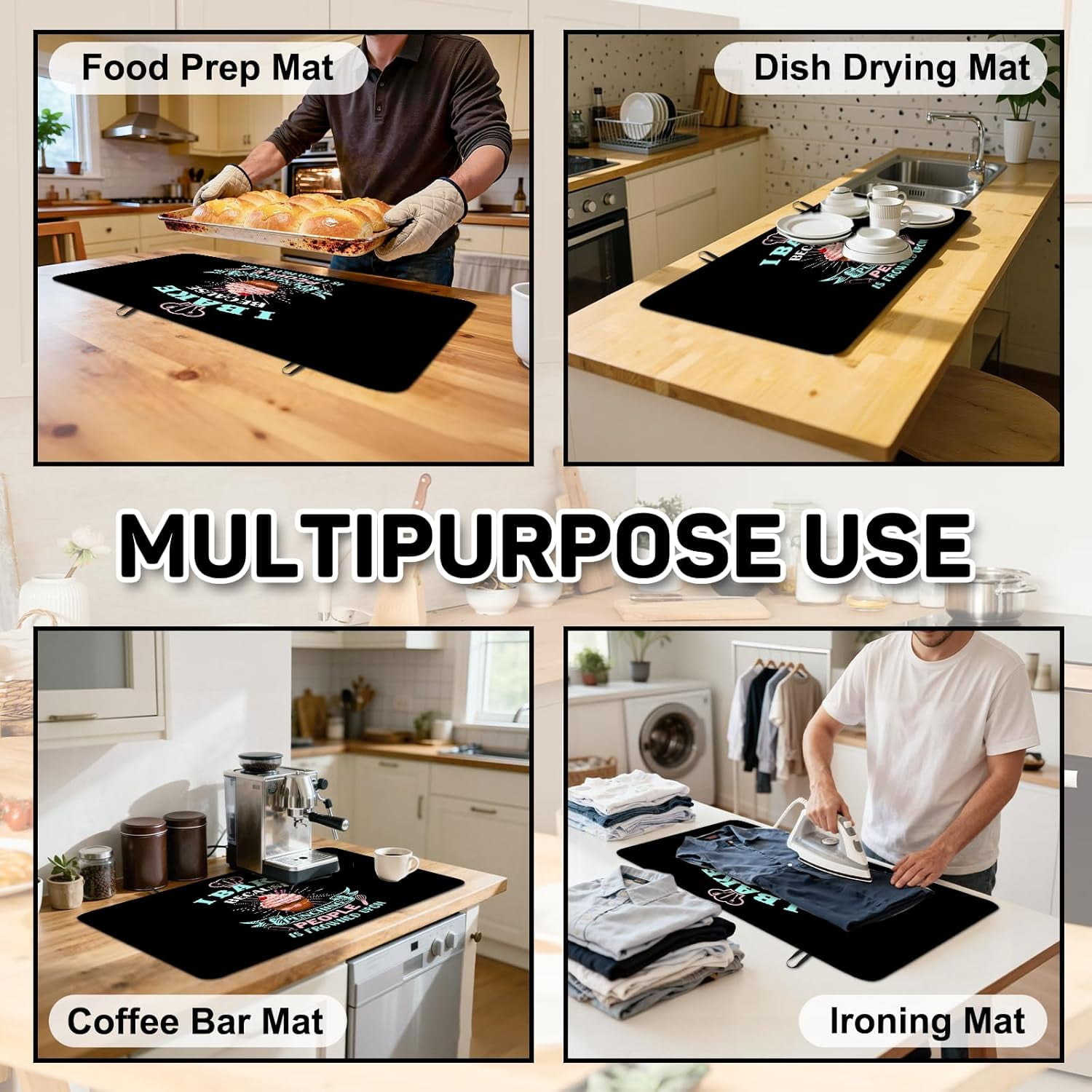 Stove Top Covers for Electric Stove 28"x20" - I Bake Because Punching People is Frowned Upon Glass Stove Top Cover - Heat Resistant Induction Cooktop Protector - Kitchen Gifts for Women, Bakers