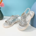 thumbnail image 5 of TAIAOJING Toddler Girl Princess Sandals Rhinestone Slingback Sandals Summer Elastic Ankle Strap Casual Bohemian Beach Shoes Fashionable 4-4.5Y, 5 of 8