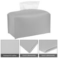 thumbnail image 3 of 2Pcs Tissue Box Covers Rectangular PU Leather Tissue Box Holder with Bottom Belt Decorative Facial Napkin Holder Waterproof Facial Paper Organizer Foldable Tissue Case Cube for Home, 3 of 8