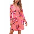 thumbnail image 2 of Ekouaer Womens Nightshirt Long Sleeve Button Down Nightgown V-Neck Sleepwear Pajama Dress, 2 of 6