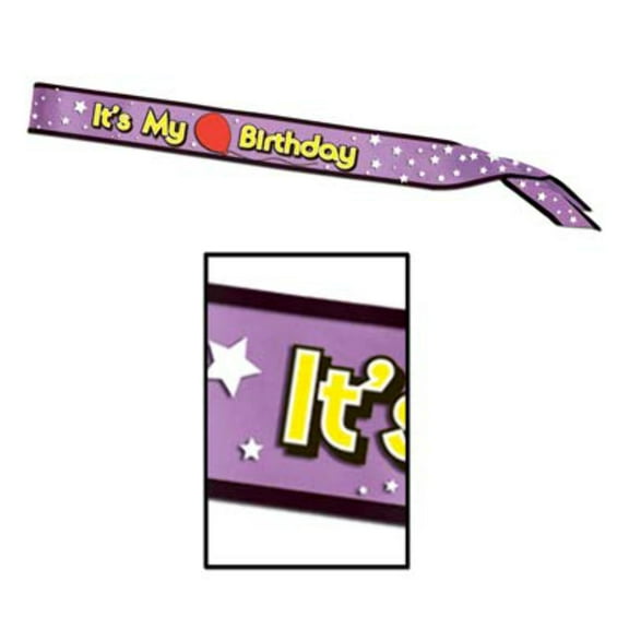 Beistle 60182 - Its My Birthday Satin Sash - Pack of 6