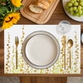 thumbnail image 4 of Sage Green Polka Dots Placemats Set of 6, Yellow Watercolor Abstract Art Placemats for Dining Table, Place Mats for Kitchen Tabletop, Waterproof Wipeable Dining Table Mats Set, 4 of 9