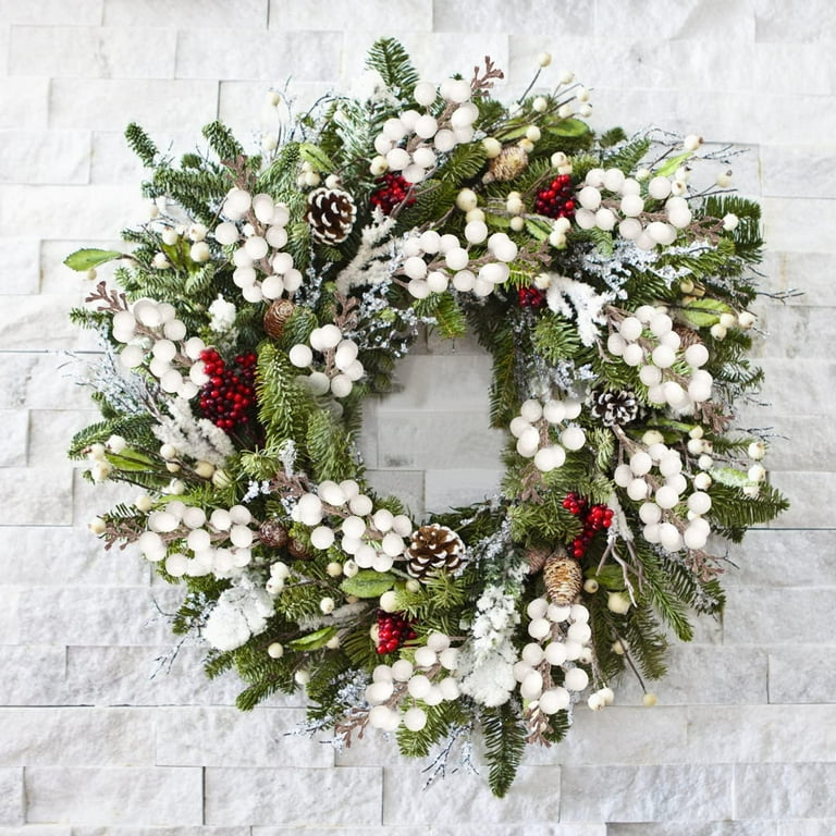 DIYASY White Glitter Berry Stems - 12 Pack, 16.2 Inch Christmas Tree Picks For Wreaths & Decor