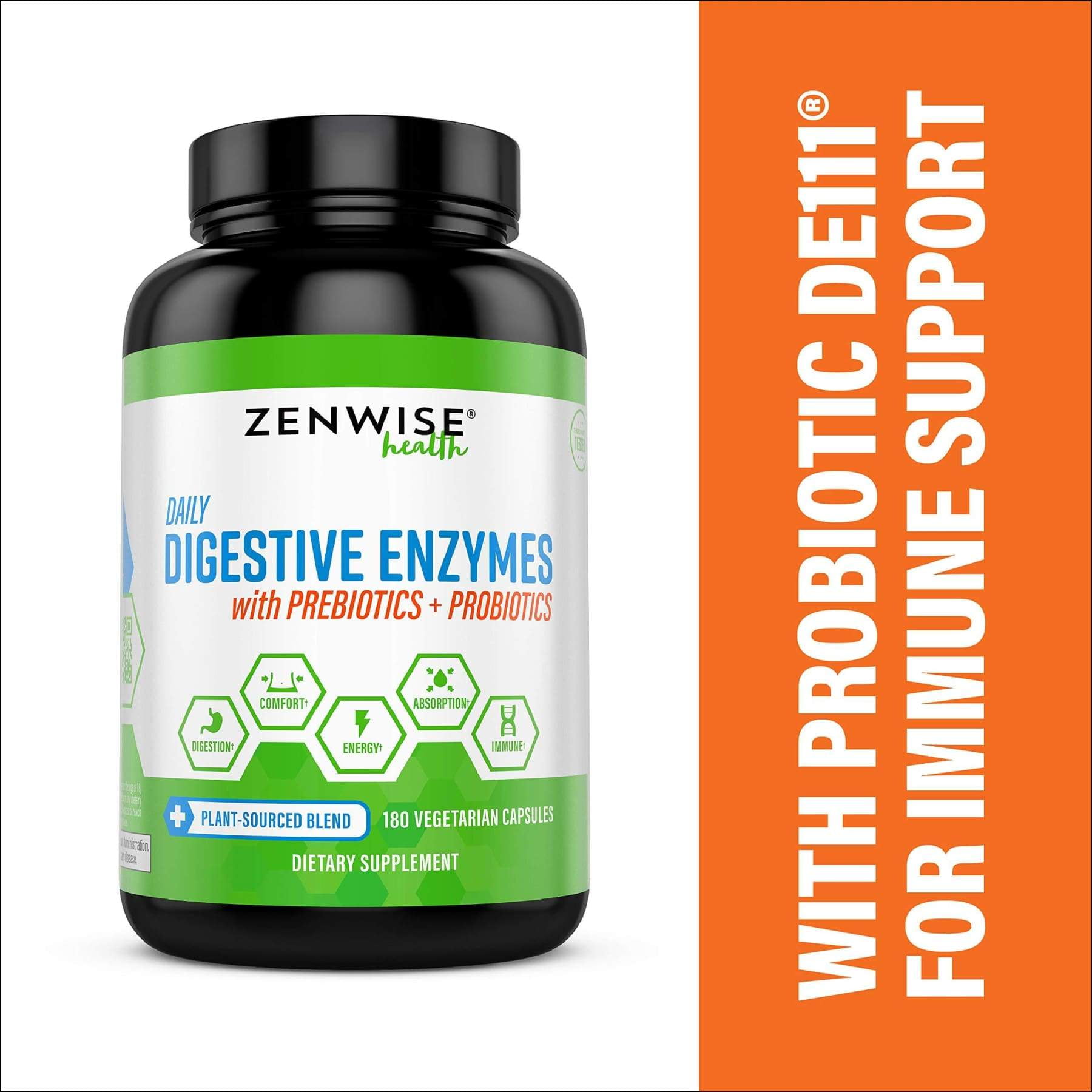 Zenwise Health Digestive Enzymes Plus Prebiotics & Probiotics Natural