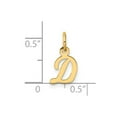 thumbnail image 2 of 14k Solid Yellow Gold Small Script Letter D Initial Charm 15.3mm Long 0.35mm Thick Pendant Necklace for Women, 2 of 2