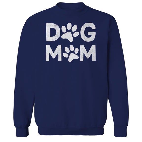 Dog Mom Humor Graphic Navy Men's Crewneck Sweatshirt