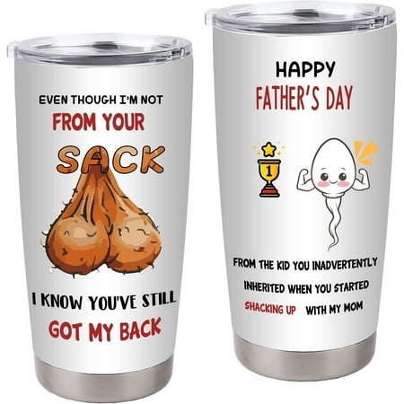 

Day Stainless Steel Tumbler with Lid Father s Day Naughty Funny Mug，Gift For Father s Day Birthday or Christmas，Vacuum Insulated Double Wall Travel Tumbler Gifts For Dad，20 OZ
