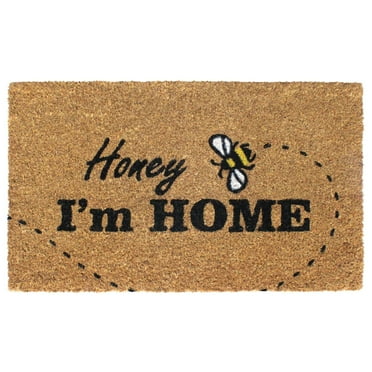 Rugsmith Black Machine Tufted Honey, I am Home Doormat, 18" x 30"
