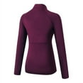 thumbnail image 3 of T-Shirts à Manches Longues à Fermeture Éclair pour Femmes Yoga Course Quart de Zip Pull-Over Exercice T-Shirts Rouge s, 3 of 13
