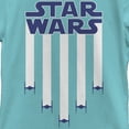 thumbnail image 2 of Girl's Star Wars: A New Hope Fourth of July TIE Fighter White Stripes  Graphic Tee Tahiti Blue Medium, 2 of 4