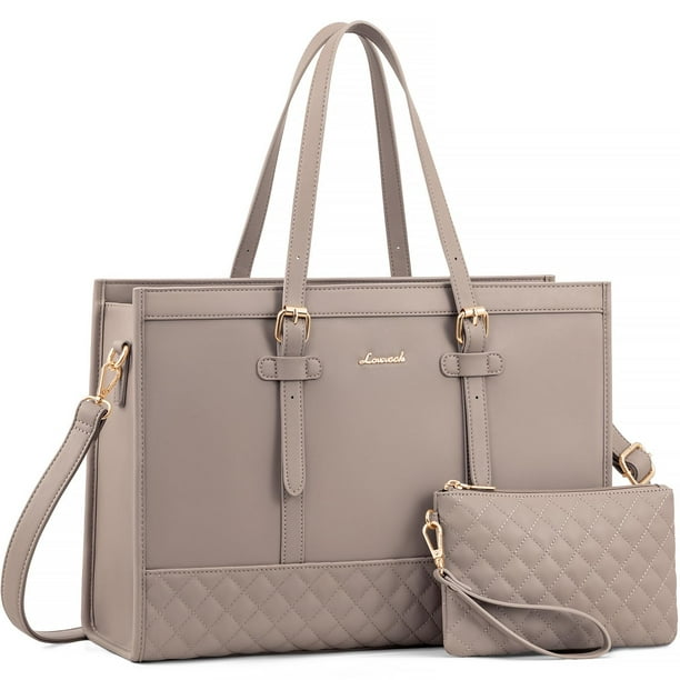Bolsa para portátil LOVEVOOK para mujer de 15.6 pulgadas, piel sintética impermeable