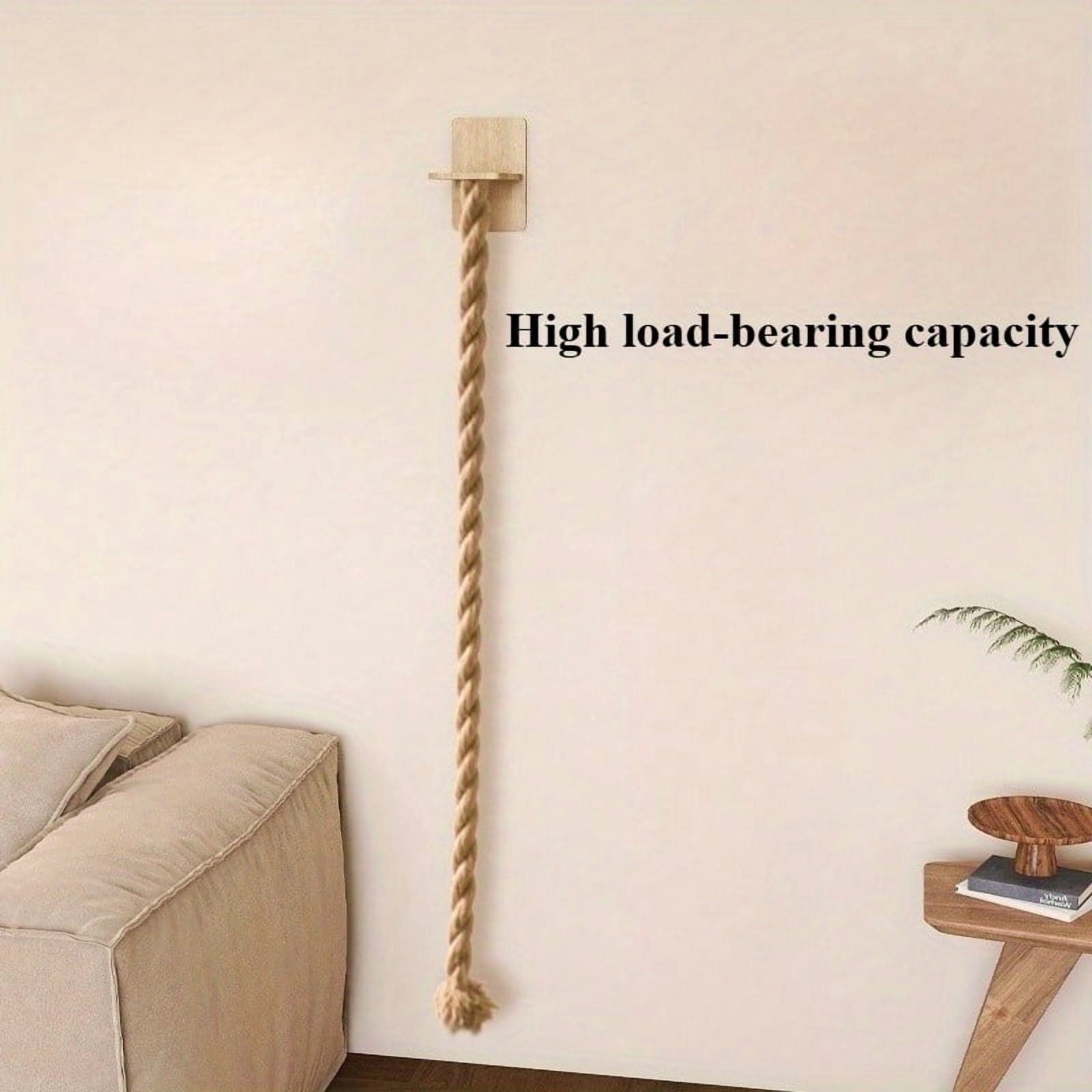 Wall Mounted Cat Climbing Frame, Premium Pine Cat Tree Tower With 0.8 x 59.1 Inch Climbing Rope, Wall Mounted Cat Steps With Sisal Rope, Space Saving Cat Wall Furniture For Indoor Cat Playground