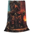thumbnail image 2 of Cauagu Dark Skull King Throne Pattern Flannel Bed Blankets,Fleece Blanket Comfortable Air Conditioning Blanket for Sofa Bed Travel Couch & Living Room-50"x40", 2 of 7