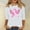 #385-White, variant on Craaazy Womens Shirts Breast Cancer Awareness Tops for Women 3/4 Sleeve Crewneck Pink Ribbon Print Blouses Gifts For Women