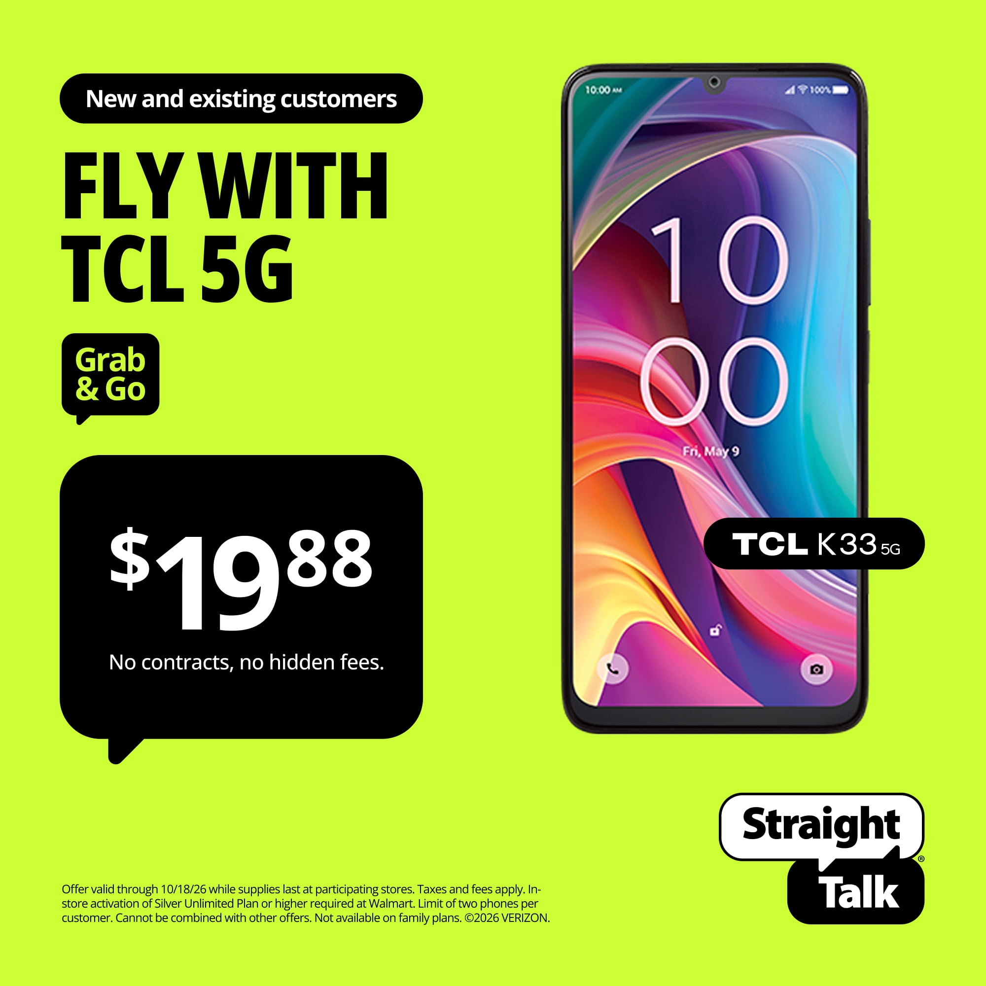 Straight Talk TCL K33, 5G, 64GB, Gray - Prepaid Smartphone [Locked to Straight Talk]