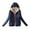 Navy1, variant on Women Slim Puffer Jacket Fleece Lined Warm Quilted Hooded Coat Solid Color Lightweight Coat (Small, Red2)