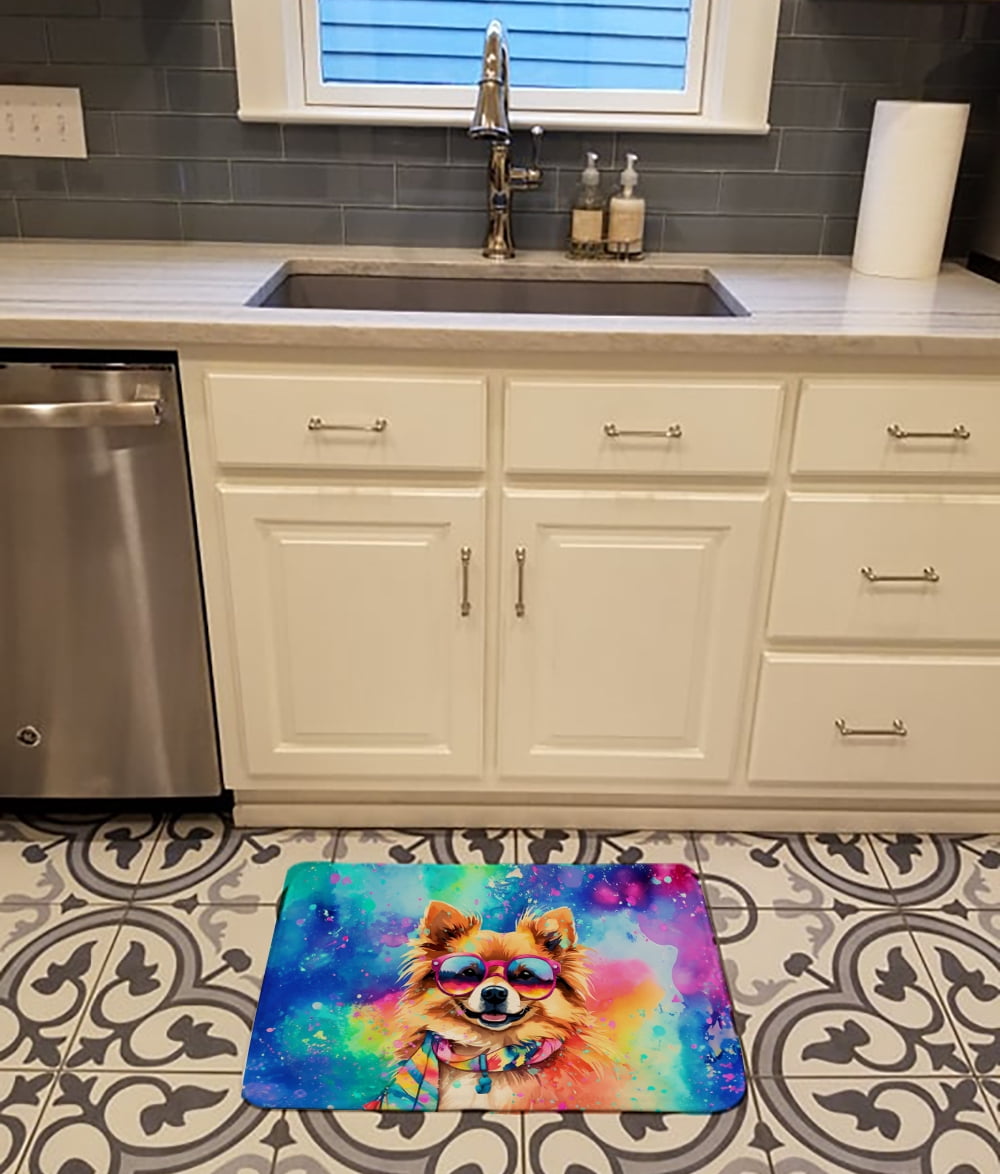 Carolines Treasures DAC2540RUG 19 x 27 in. Pomeranian Hippie Dawg Memory Foam Kitchen Mat
