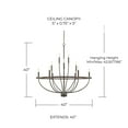 thumbnail image 3 of 428501MB-HomePlace-Greyson - Twelve Light Chandelier Matte Black Finish, 3 of 6