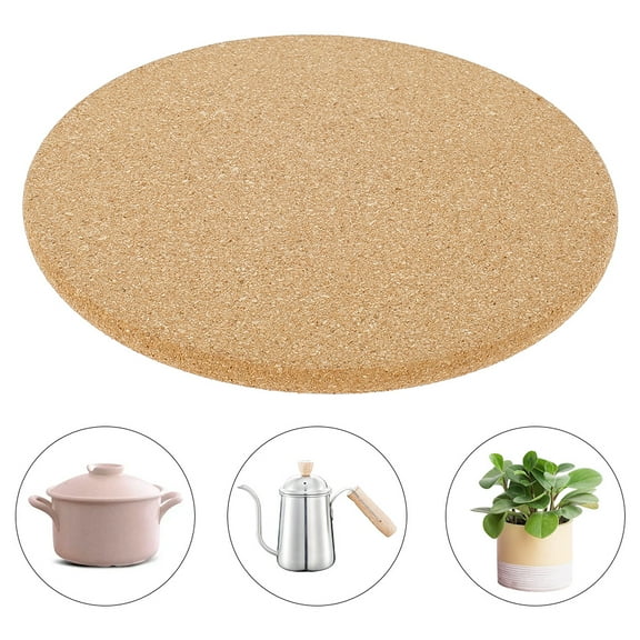Jokapy 3 Pcs Cork Trivet Round Corkboard Placemats Kitchen Hot Pads Hot Pot Holders, 7.5 Inches