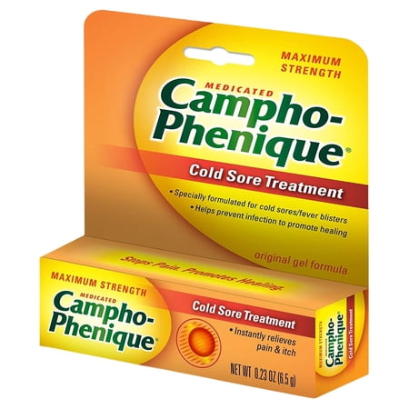 3 Pack Campho-Phenique Maximum Strength Cold Sore Treatment Gel - 0.23 oz Each