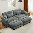 thumbnail image 3 of Grey Ottoman for Modular Sectional Sofa, Velvet Fabric Seat for Oversized Sectional Couches for Living Room Bedroom Apartment, Cloud Sofa Couch, Sofá para Sala, 3 of 7