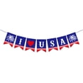 thumbnail image 5 of WarmTown I LOVE USA Banner with USA Flag Bunting Paper Circle Confetti Garland Swirl Streamers Honeycomb Ball for graduation, 5 of 6