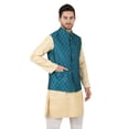 thumbnail image 4 of eloria Men's Nehru Jacket Waistcoat Indian Waistcoat Blazer Jacquard Jacket, 4 of 7