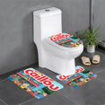 thumbnail image 1 of Caillou Juego de 3 alfombras de baño de coral fleece: tapete de baño + alfombra de inodoro en forma de U + funda de tapa de inodoro en forma de O, 1 of 6