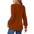 thumbnail image 3 of OALUXE Pleated Blouses for Women Long Sleeve Shirts Dressy Casual Tunic Tops with Smocked Cuffs, 3 of 7