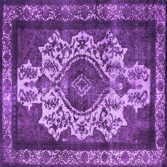 Ahgly Company Indoor Square Oriental Purple Industrial Area Rugs, 3' Square