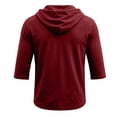 thumbnail image 5 of HAJWOH Men's Hoodies 3/4 Sleeve Workout Beach Shirts Vneck Breathable with Drawstring Sweatshirt, 5 of 5