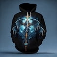 thumbnail image 2 of IWRICH Men's Norse Mythology Graphic 3D Printed Hoodie Long Sleeve 20s Pullover Sweatshirt Baggy Cozy Hooded Tops 09-Black XL, 2 of 3