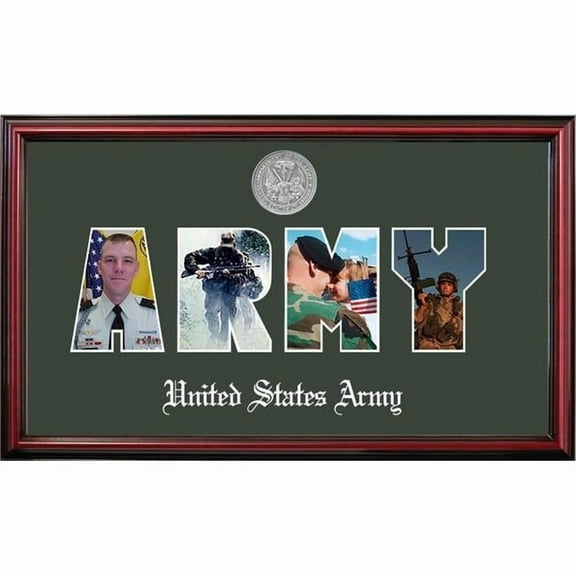 Campus Images ARSSPT002S Patriot Frames Army Collage Photo Petite Cherry Frame with Silver Medallion